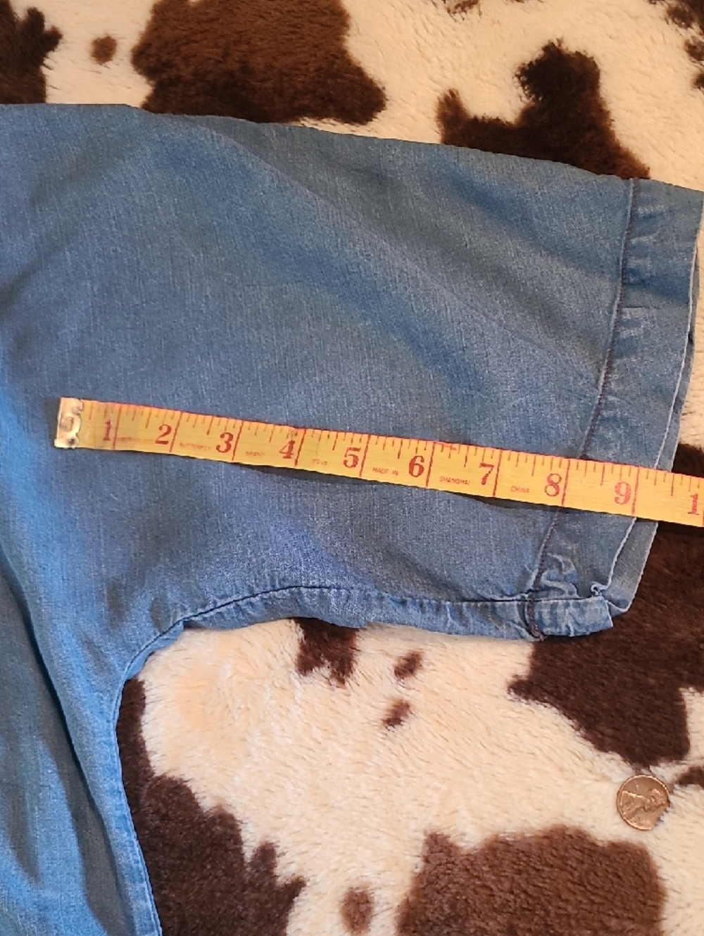GAP Light Denim Blue V-Neck Short Sleeve Top - Picture 7 of 8